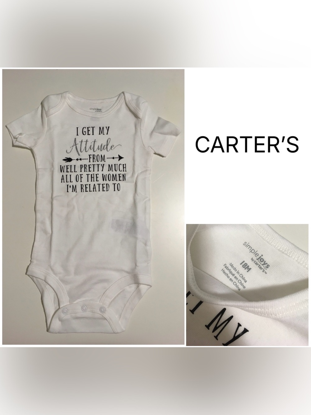 CARTER’S - 18M - INFANT GIRLS CUSTOM BODYSUIT ONESIE